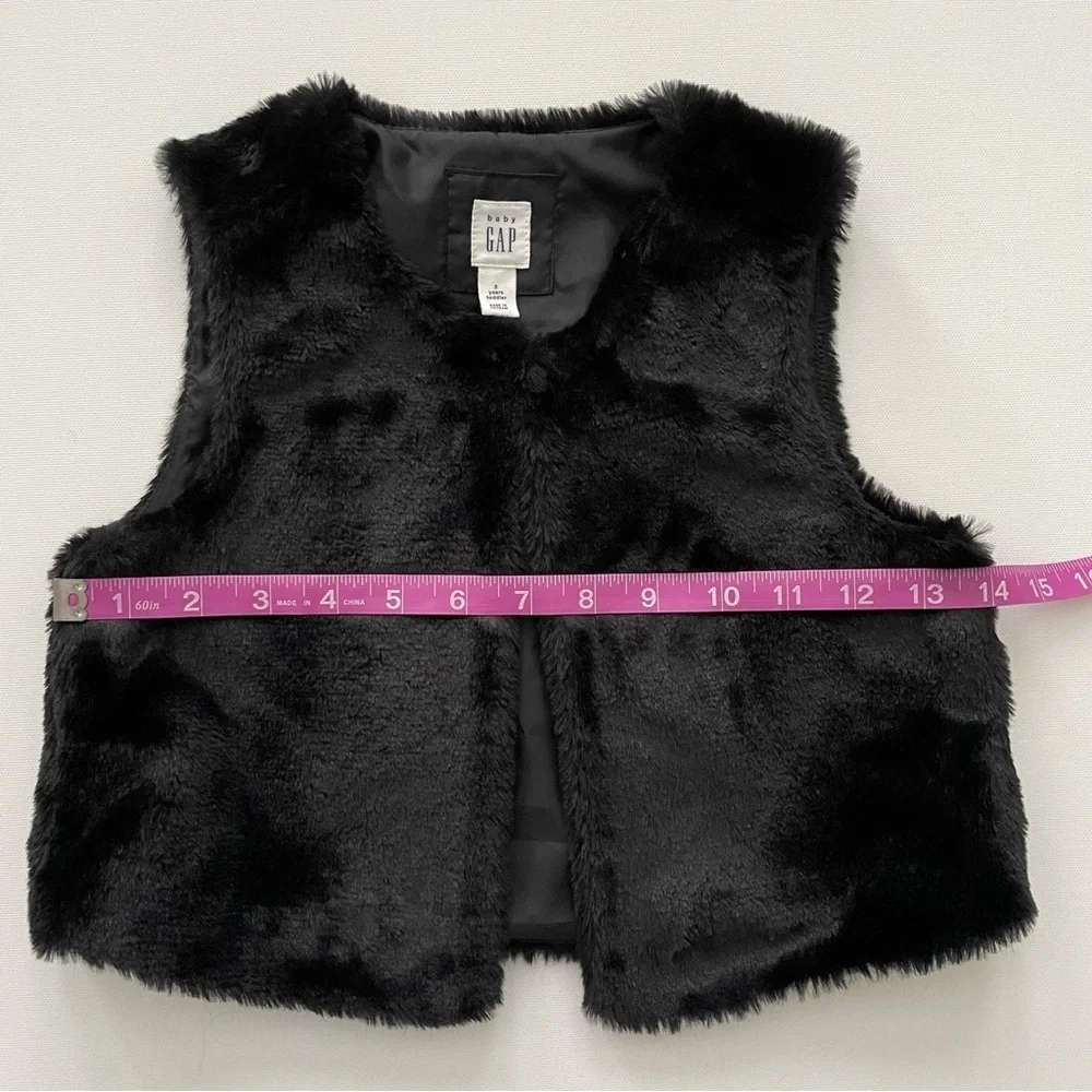 Baby Gap Black Faux Fur Vest Size 3 Years Toddler Girl